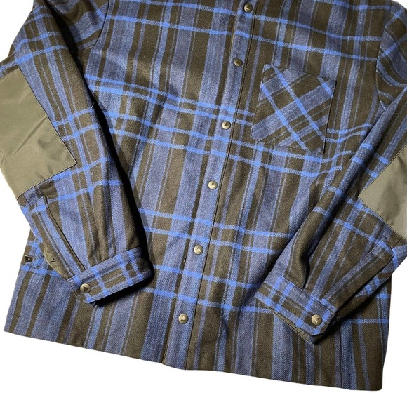 Aztech‎ Mountain Cobalt Blue Padded Flannel Over shirt XXL Wool Blend - Picture 2 of 9